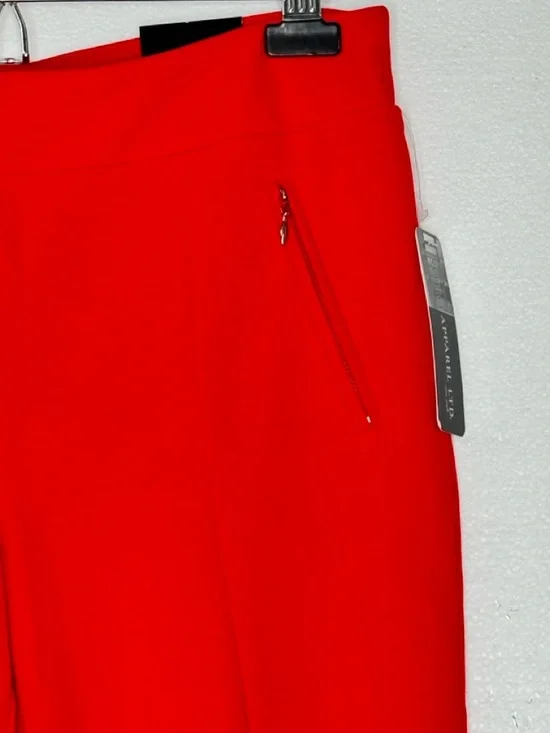 SOHO Apparel Red Slim Ankle Pants Zip Pocket Stretch Career Chic Size M NWT - Picture 6 of 13